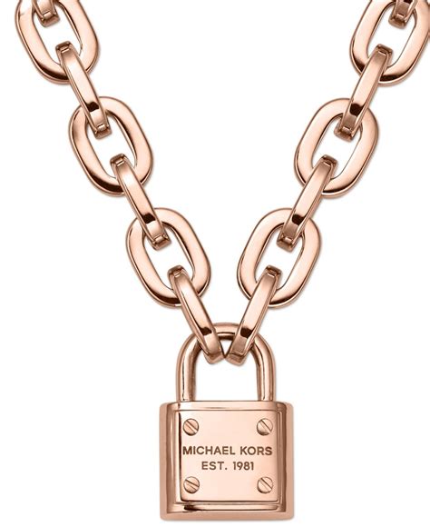 michael kors rose gold necklace